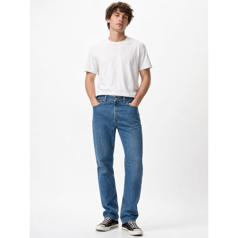 Levi's 501 Original Fit Jeans Light Wash 100% Cotton Straight Leg Classic Denim